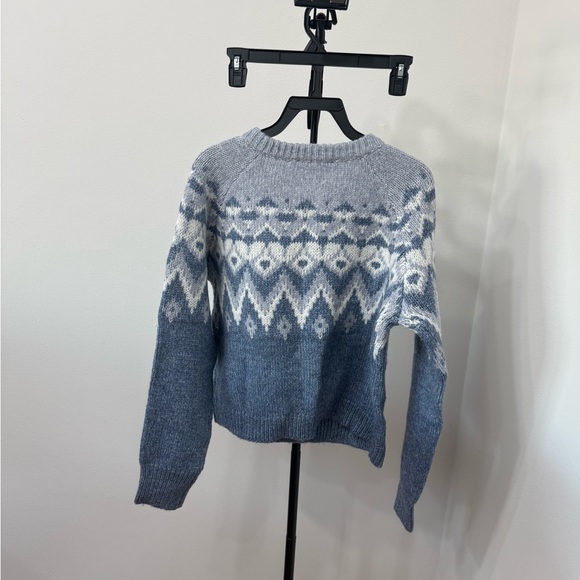 Altar'd State Blue and White Patterned Wool Blend Cardigan - Picture 8 of 8